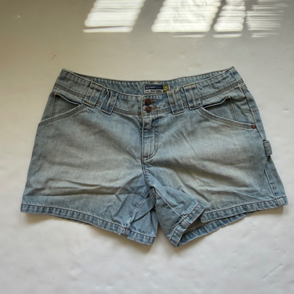Vintage 90 Y2K Old Navy Low Rise Light Wash Denim Carpenter Shorts McBling Twee